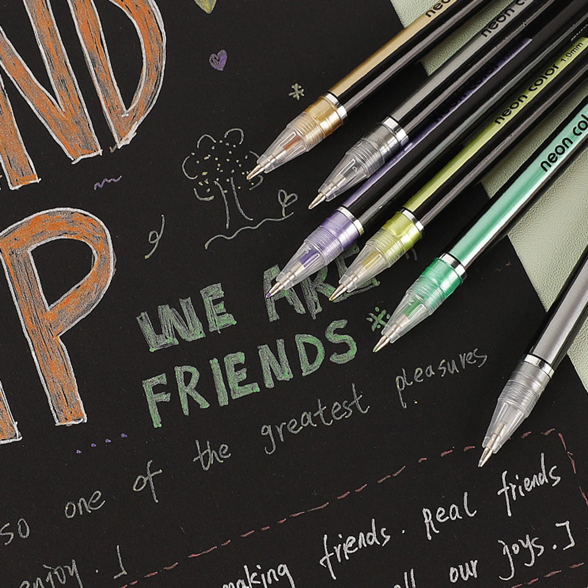 12-60Pcs Metallic Glitter Colors Gel Pens & Pen Refills For School Office Adult Coloring Book Journals Drawing Art Markers