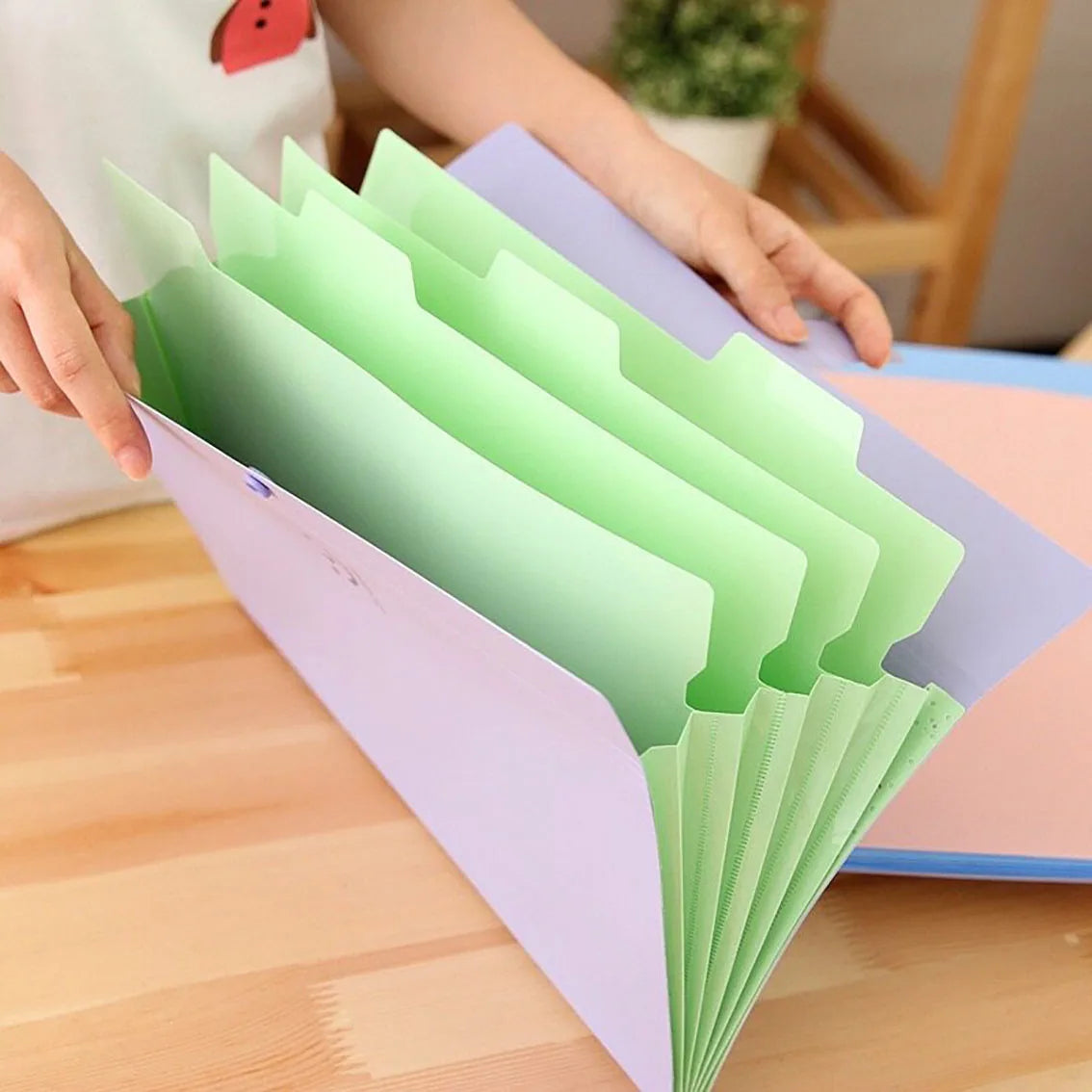 5-Page A4 Accordion File Folder – Durable Expandable Plastic Organizer