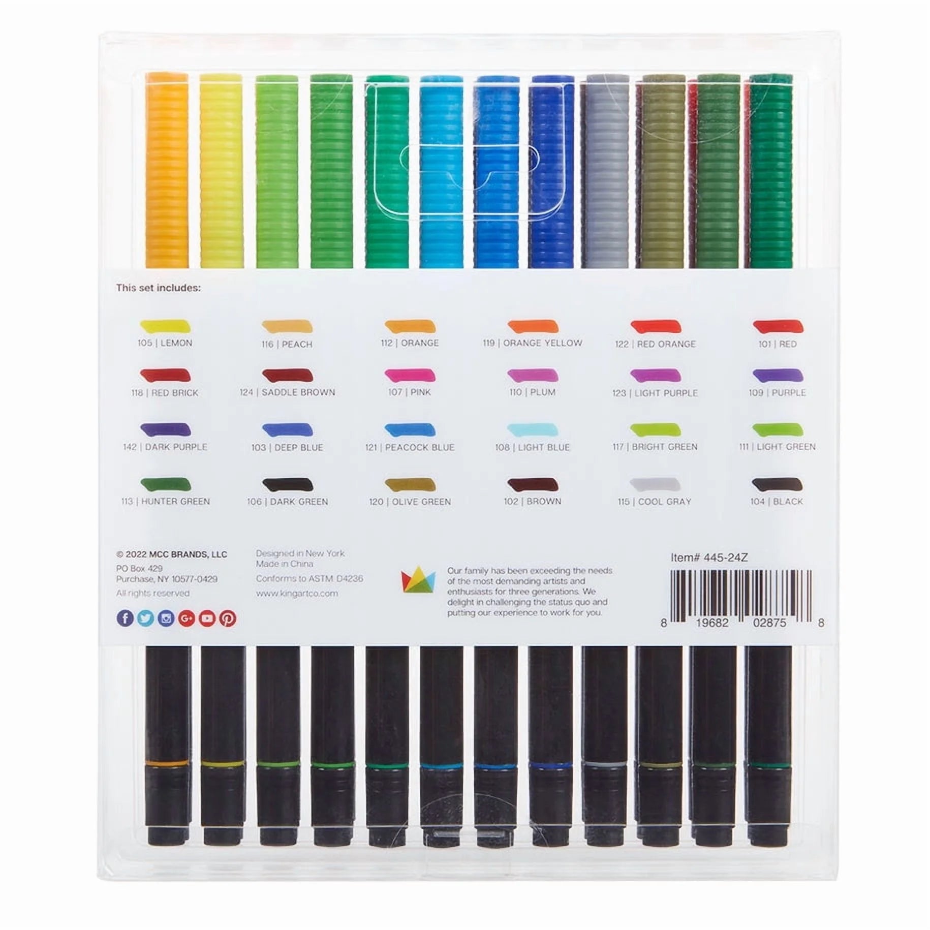 Pro Twin Tip Brush Pens, 24 Colors