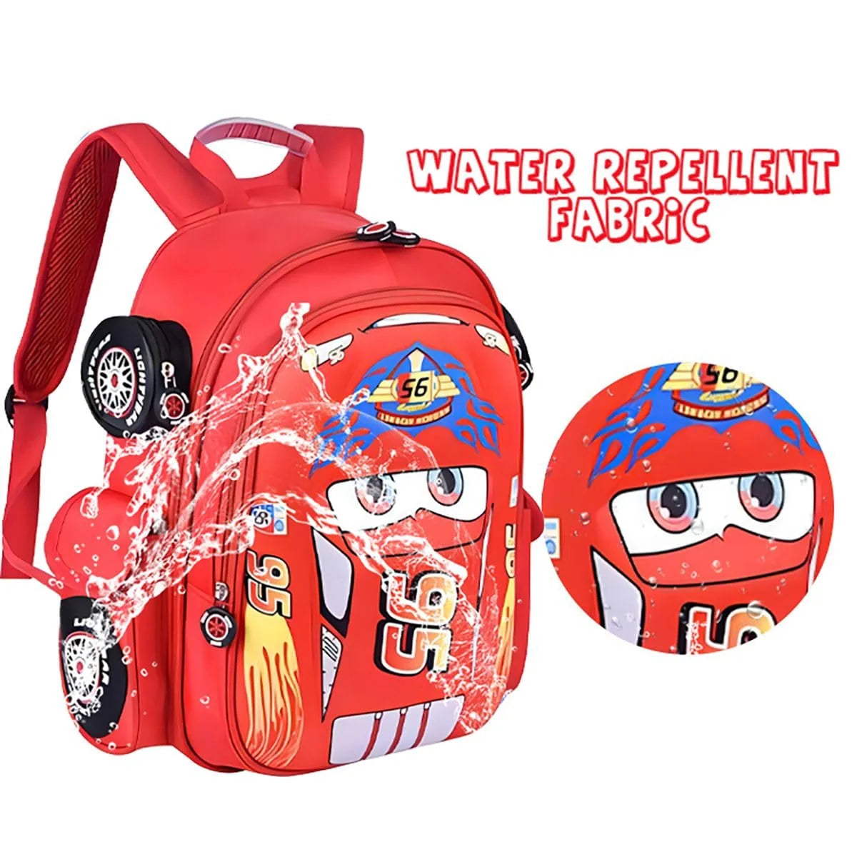 Kids Car Lightning Mcqueen Backpack, Novelty Cartoon Toddler Backpack Waterproof Schoolbag Cute Kindergarten #95 Racing Backpacks