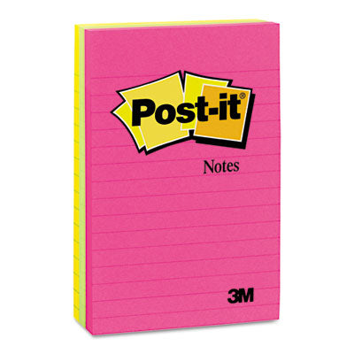 Sticky note Notes 660-3AN 4 x 6- 3 Neon Colors- 3 100-Sheet Pads/Pack