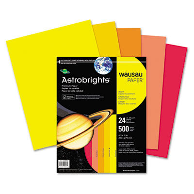 Wausau Paper 20272 Astrobrights Colored Paper- 24lb- 8-1/2 x 11- Warm