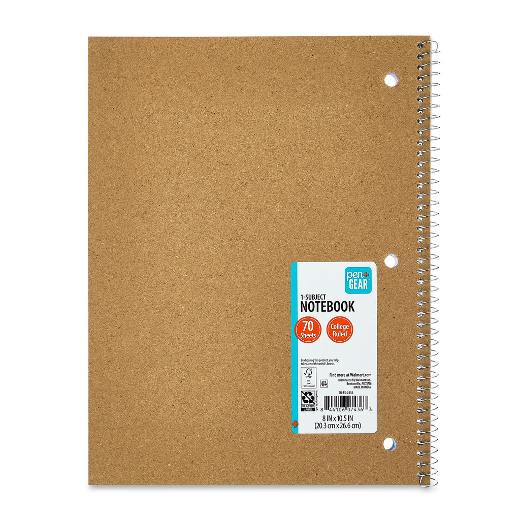 1 Subject Notebook, College Ruled, 8" X 10.5", Multicolor Game Controllers, 70 Sheets