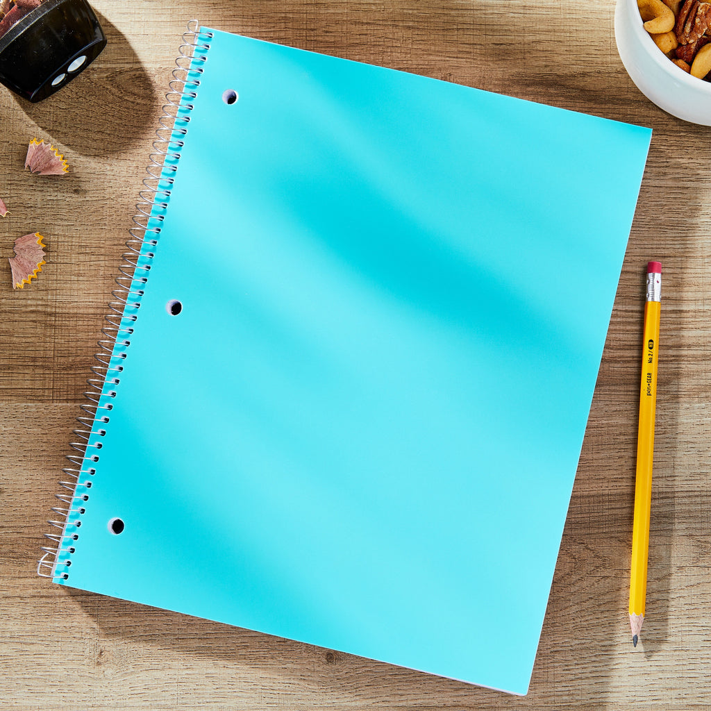 (4 Pack) Pen + Gear Wide Ruled 1-Subject Notebook, 10.5" X 8", Blue, 100 Sheets