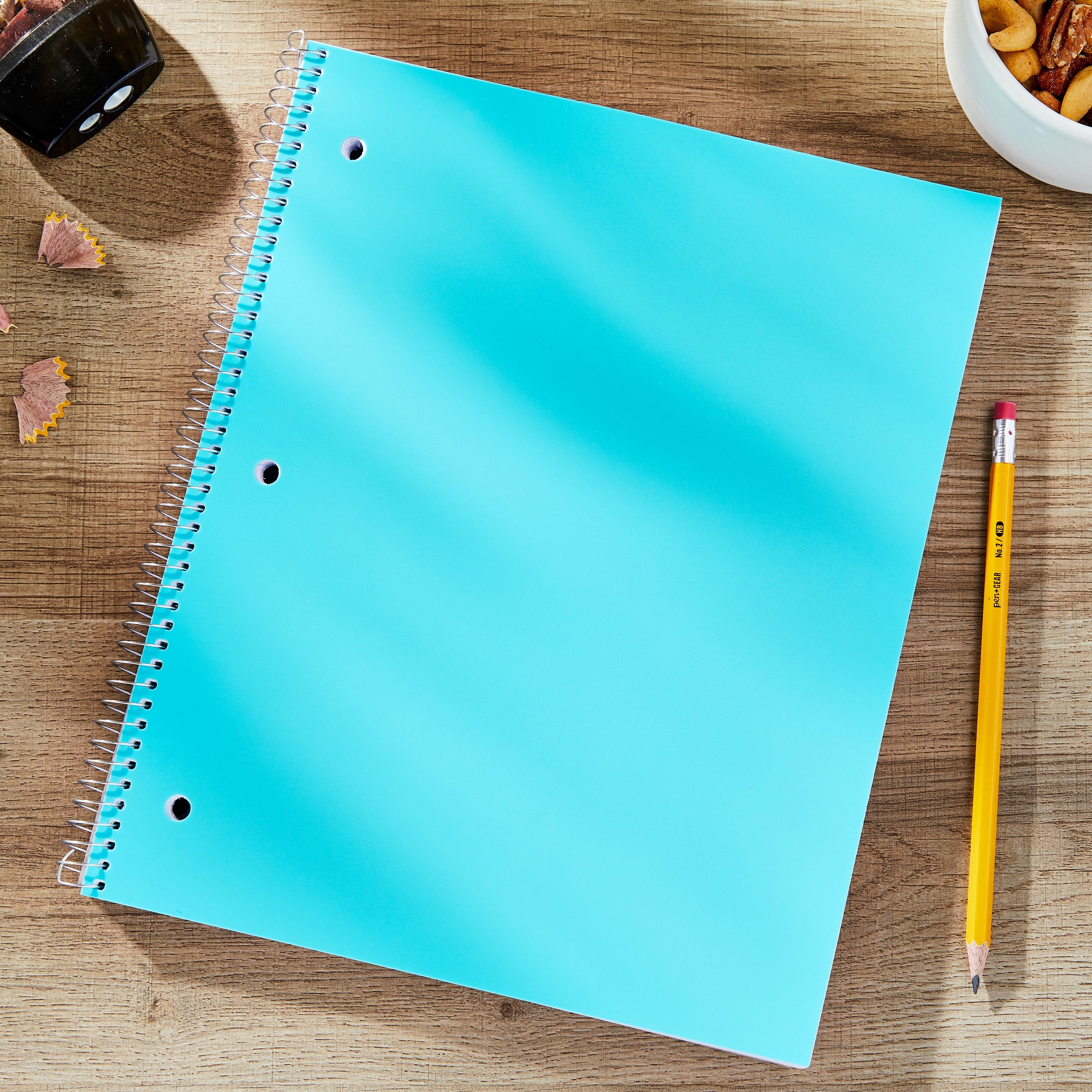 (4 Pack) Pen + Gear Wide Ruled 1-Subject Notebook, 10.5" X 8", Blue, 100 Sheets