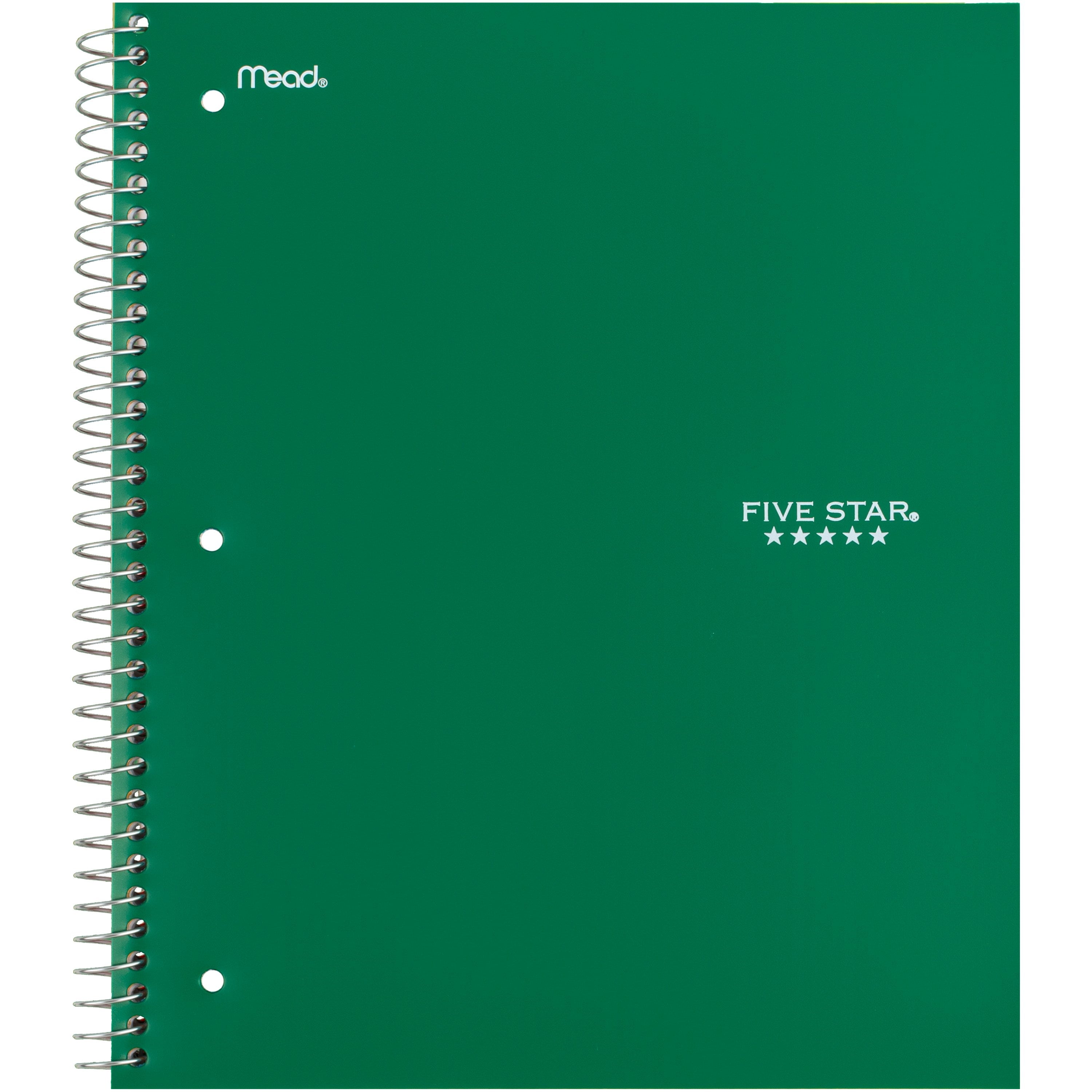 1 Subject Wide Ruled Notebook plus Study App, 8" X 10.5", Forest Green, Poly, Spiral, 100 Sheets