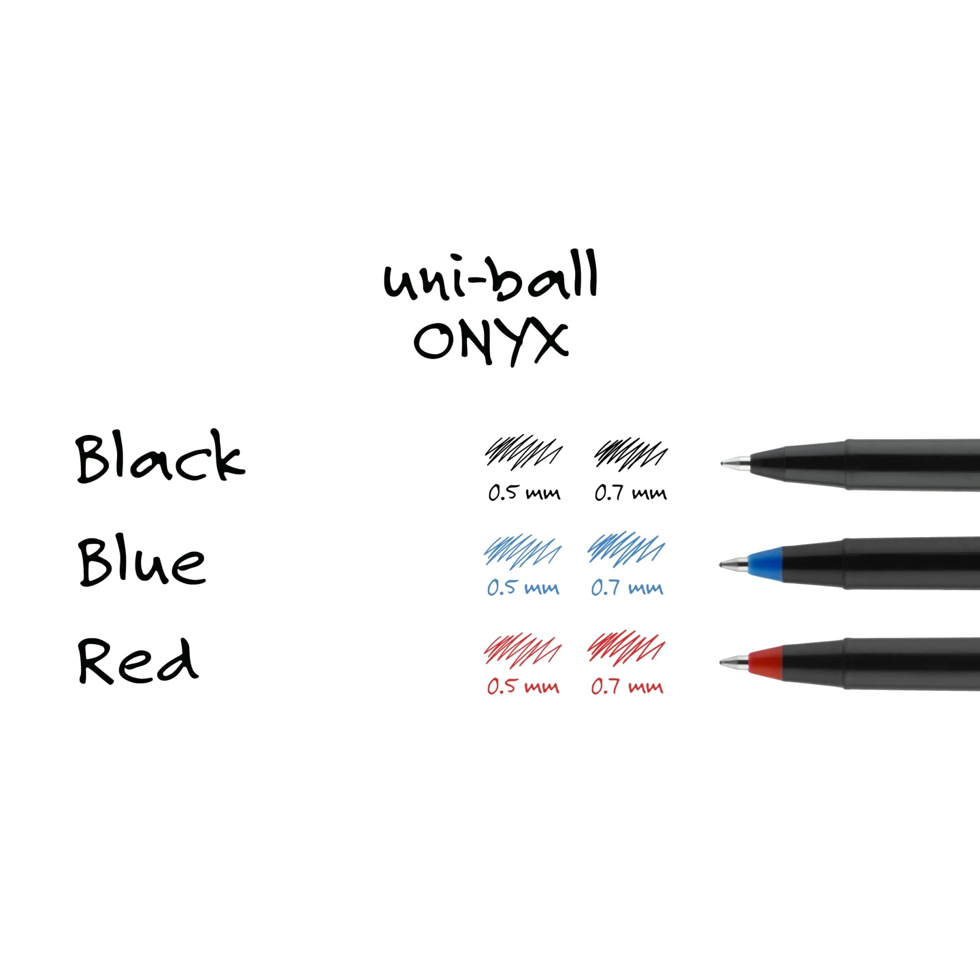 ONYX Rollerball Pens, Micro Point (0.5Mm), Black Ink, 12 Count