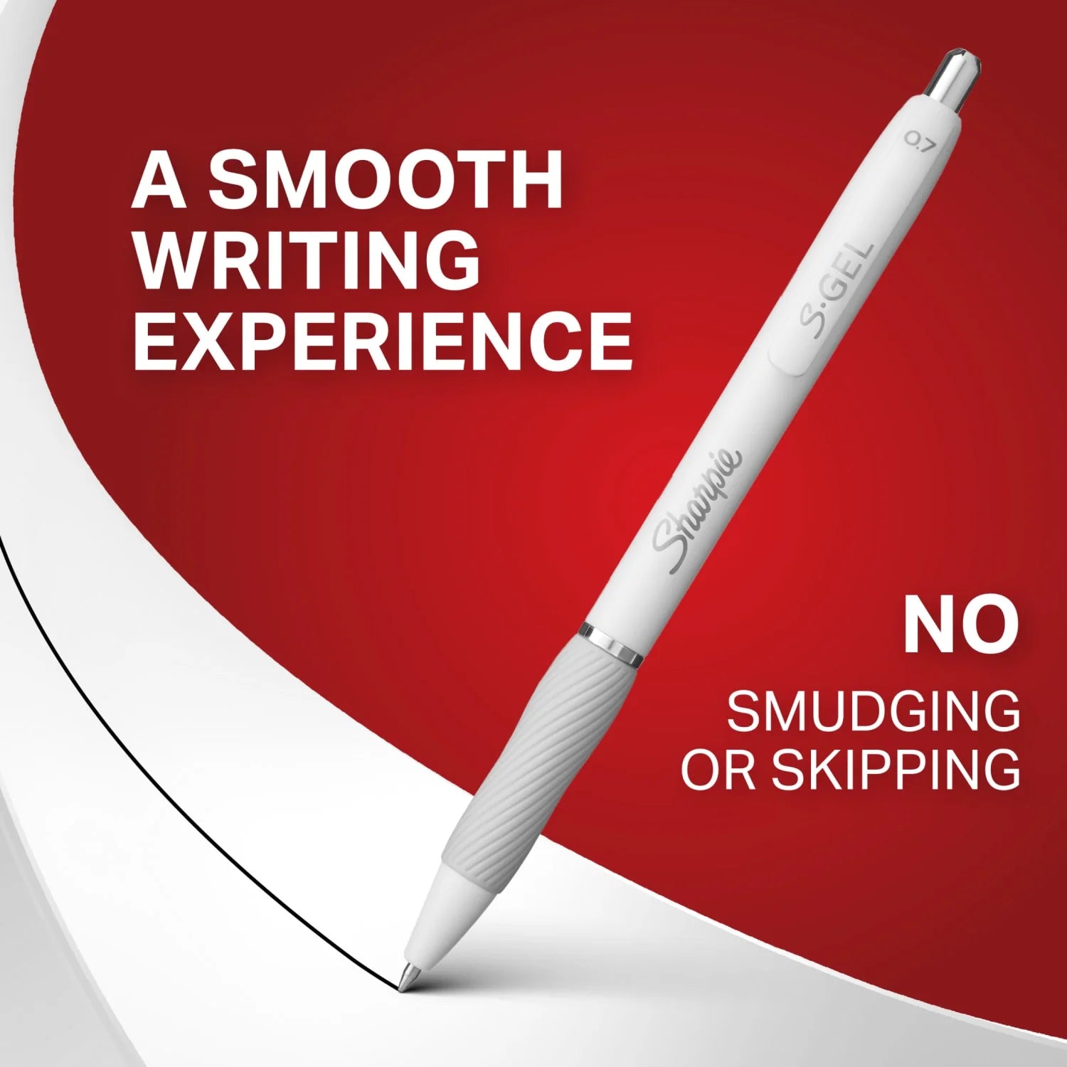 S-Gel, Gel Pens, Medium Point (0.7Mm), Black, Red and Blue Gel Ink Pens, 4 Count