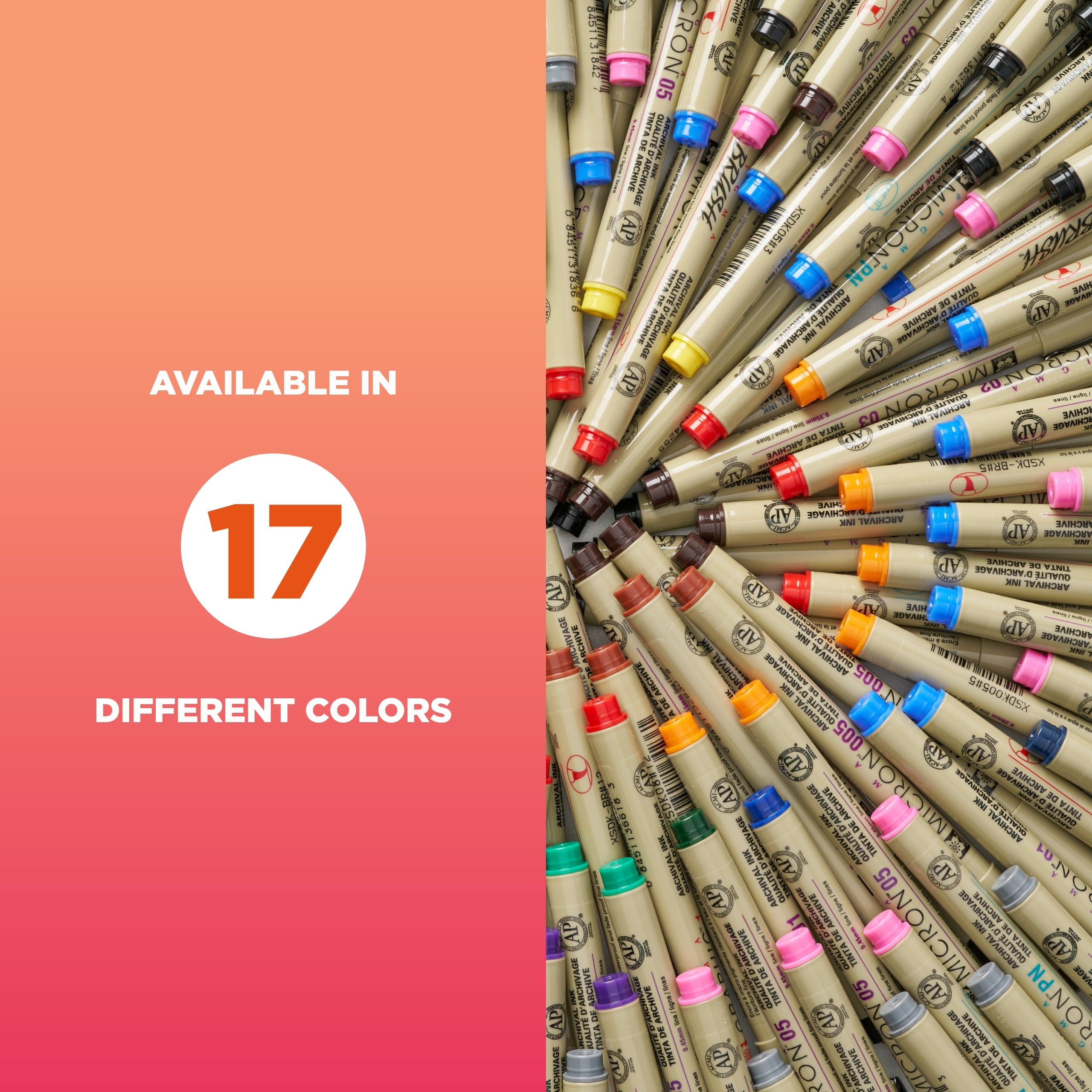 Micron Pens Pack, Fine, 0.2 Mm, Black Ink, 6 Count