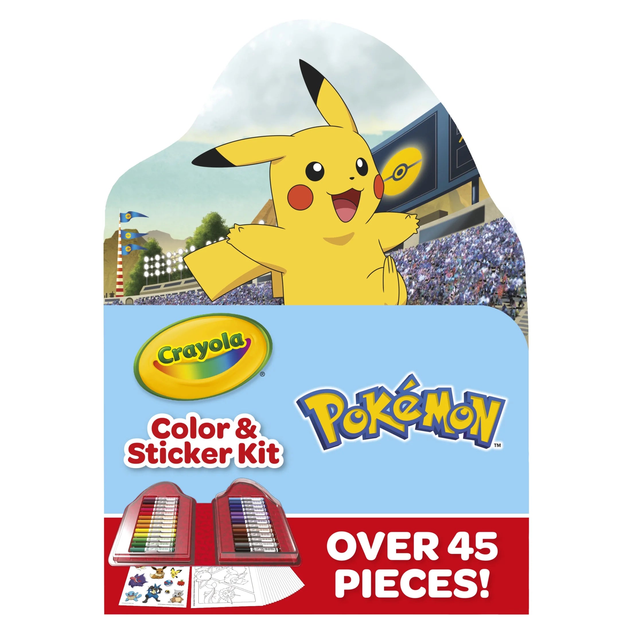 Pokemon Art Kit for Kids (45Pcs), Coloring Book and Stickers, Travel Activity, Pokemon Toys & Gifts for Kids