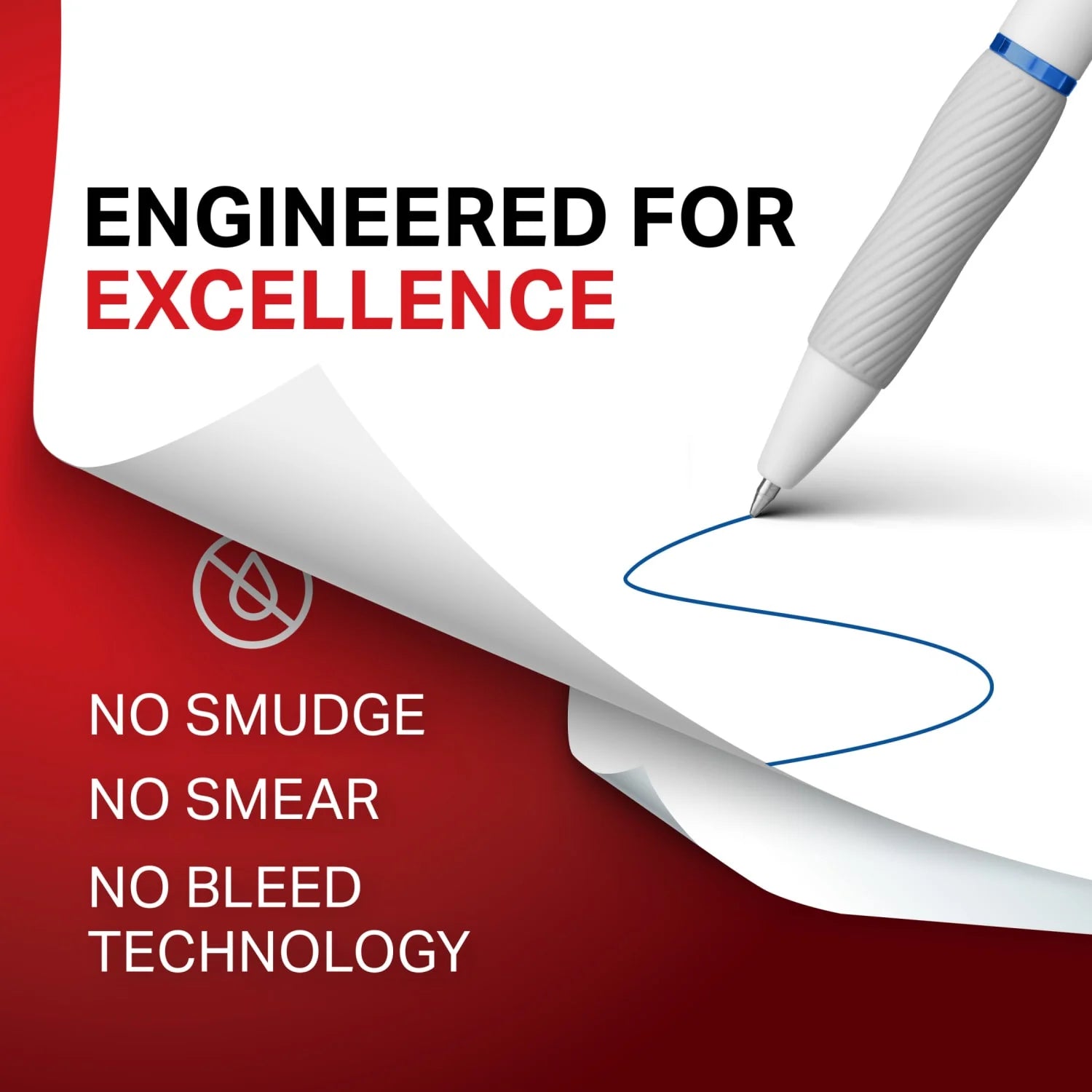 S-Gel, Gel Pens, Medium Point (0.7Mm), Black, Red and Blue Gel Ink Pens, 4 Count