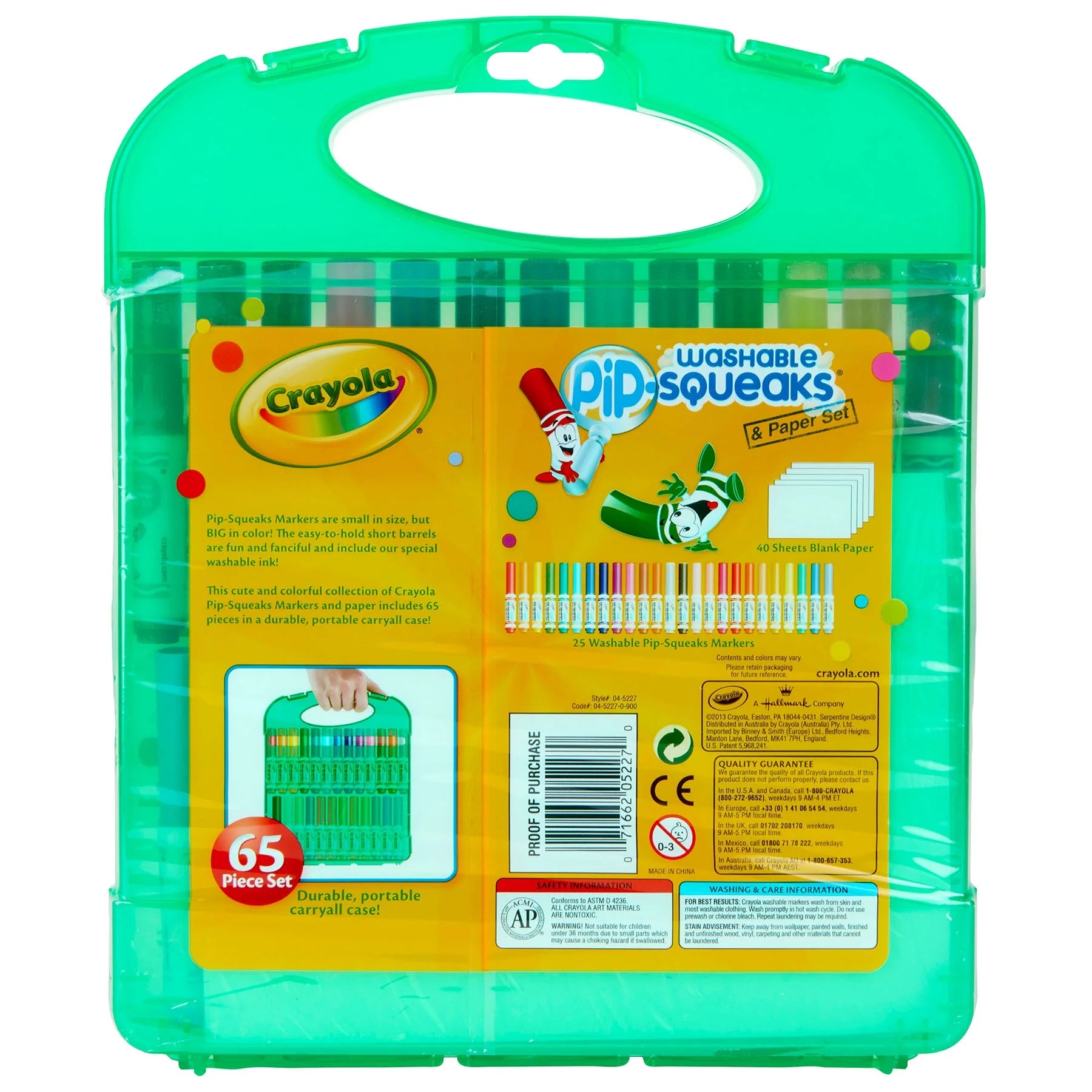 Pip Squeaks Washable Markers Set, Arts and Crafts Set, Gift for Kids, Ages 4, 5, 6, 7