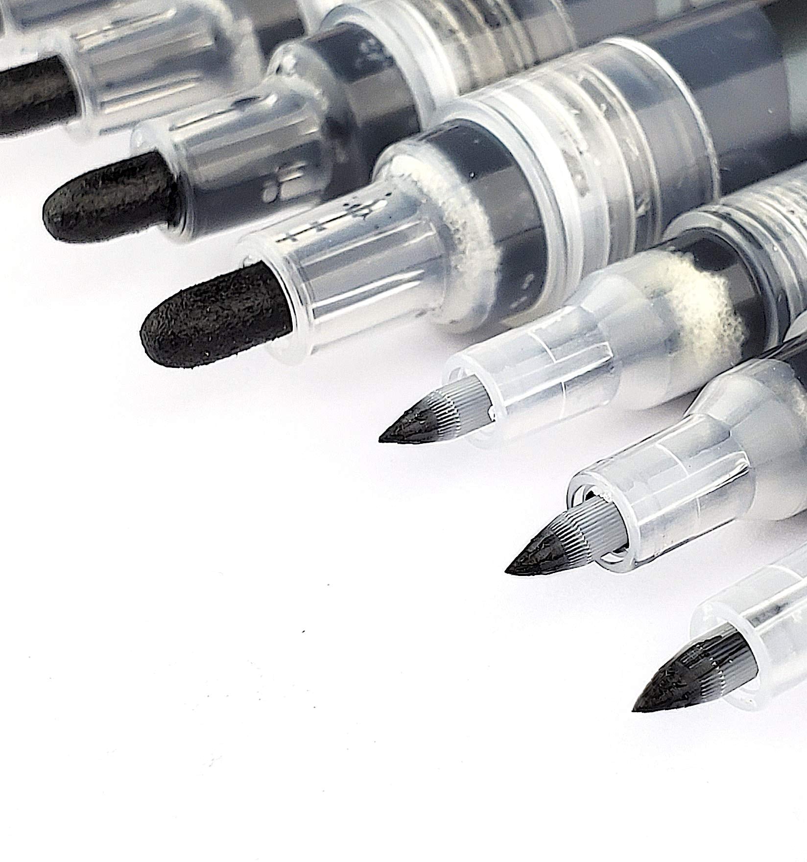 10 Black Acrylic Paint Pens, Double Pack of Both Extra Fine and Medium Tip Paint Markers -