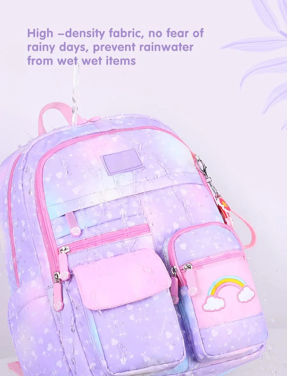 School Bag Backpacks for Girls,Shoulder Children School Bookbags for Kids,Primary School Season Gift,Purple