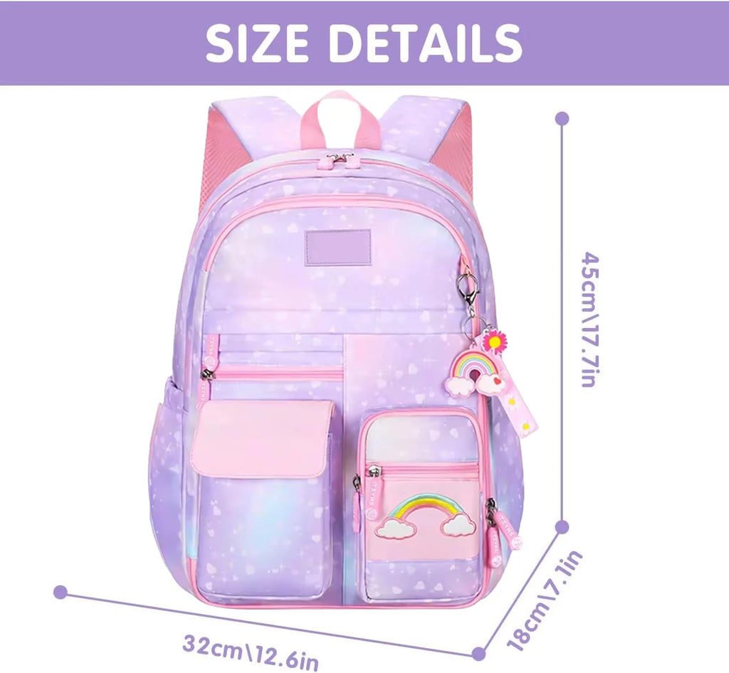 School Bag Backpacks for Girls,Shoulder Children School Bookbags for Kids,Primary School Season Gift,Purple