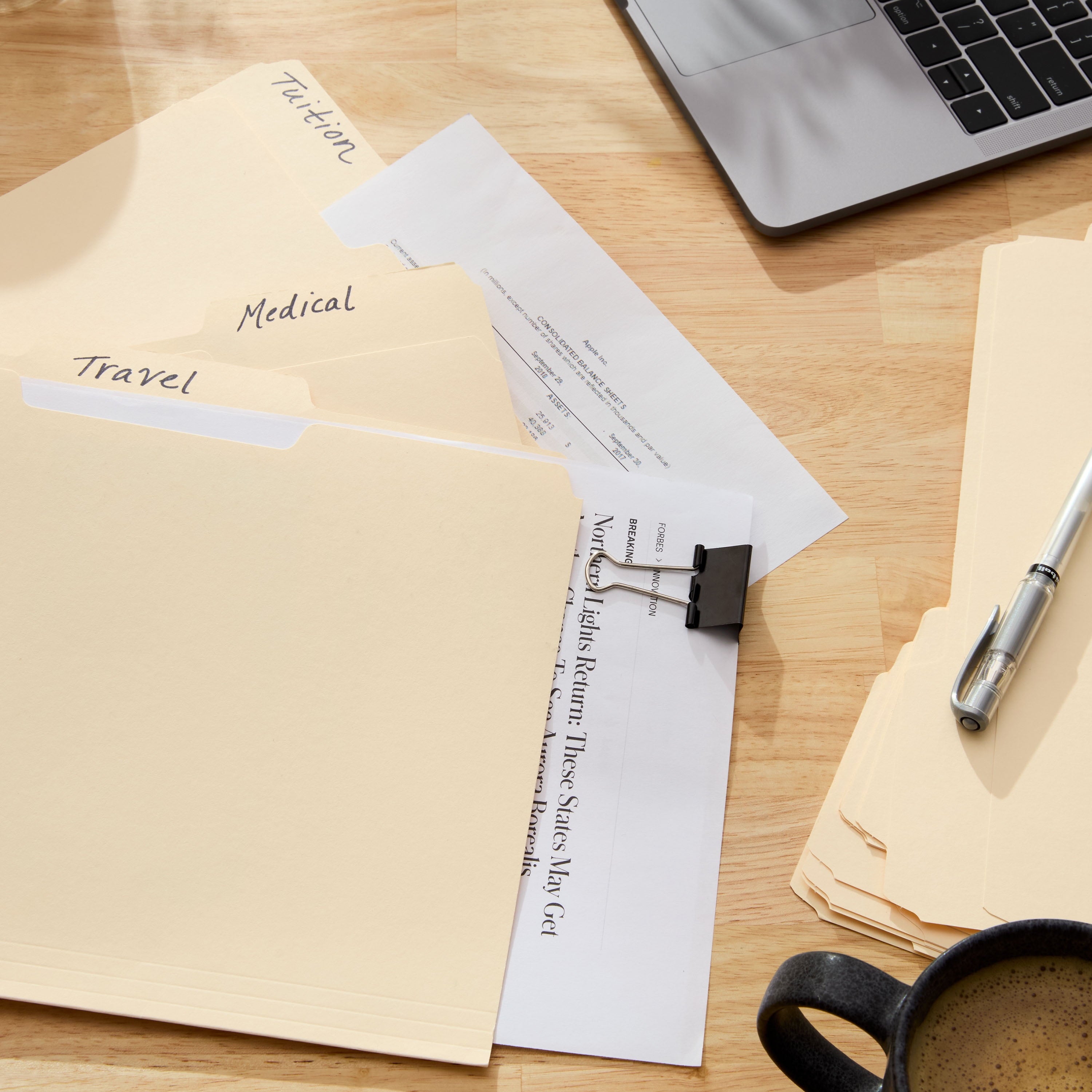 (4 Pack)  File Folders, Letter, Manila, 1/3 Cut, 150 Count