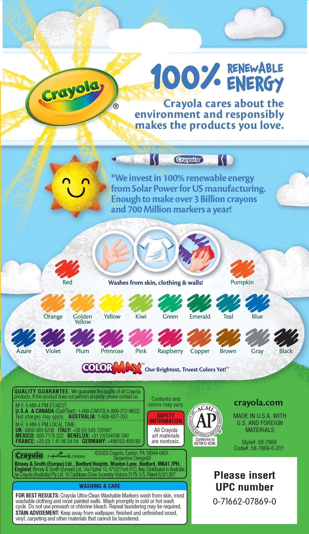 Ultra-Clean Washable Fine Line Markers, 20 Ct, School Supplies, Classroom Supplies for Teachers