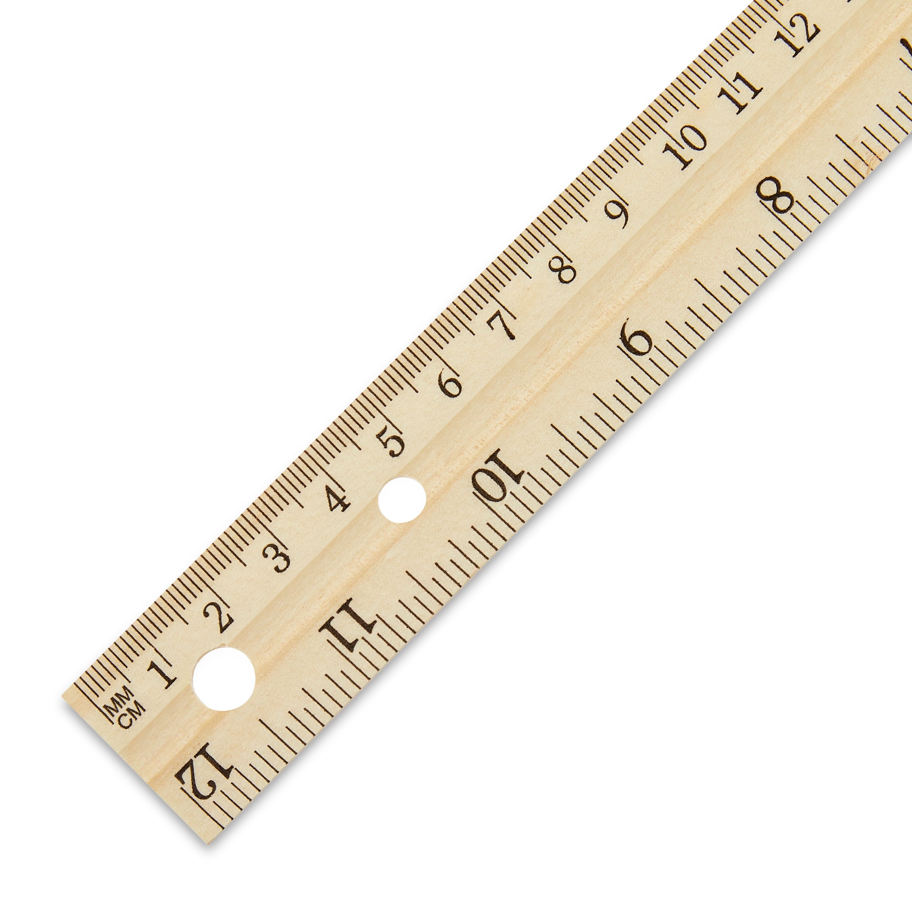 Pen + Gear 12" Wood Ruler (0.05Lb), Ideal for Elementary School to High School Educational Level