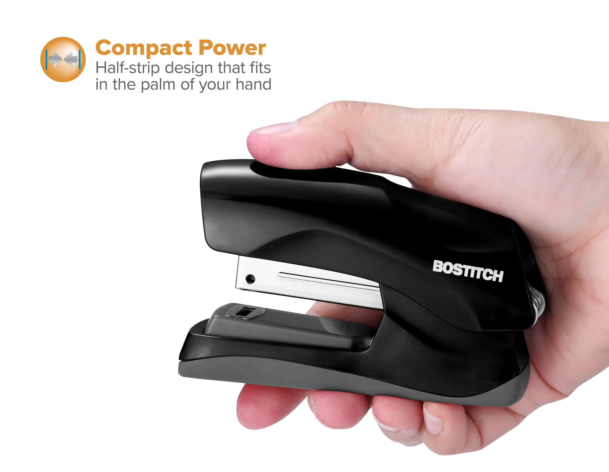 Flat Clinch Manual Stapler, Stands Vertically or Horizontally and Staples up to 40 Sheets