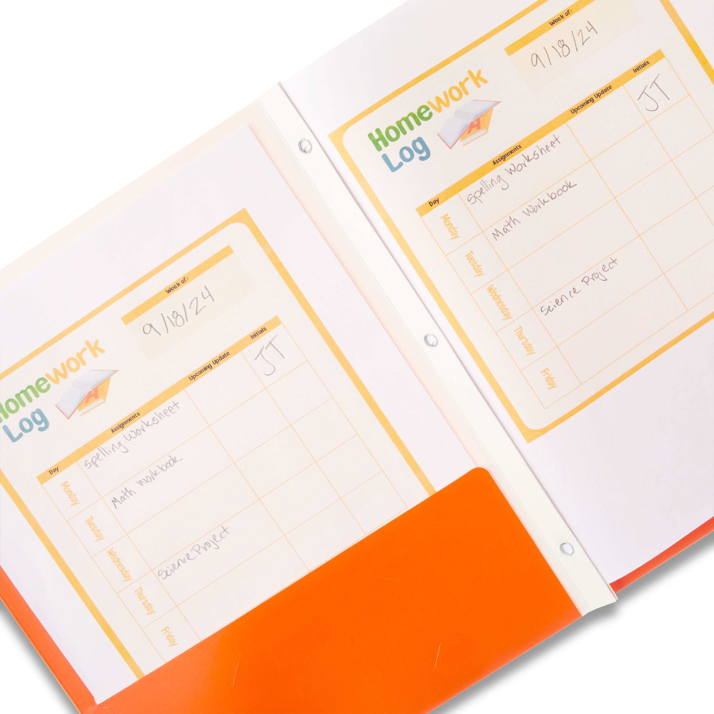 Letter Size 3-Prong Paper Folder, 9.5" X 11.5", Orange