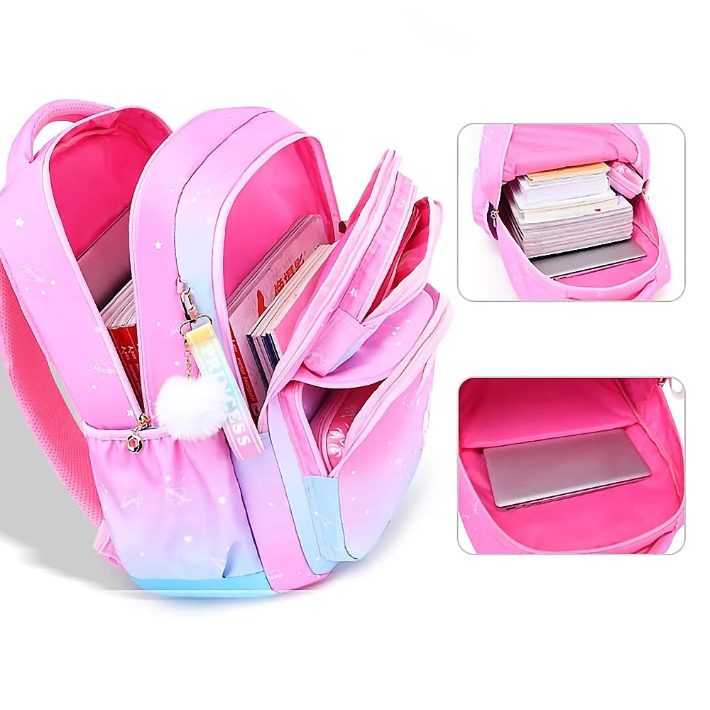 School Bag Backpacks for Girls,Shoulder Children School Bookbags for Kids,Primary School Season Gift,Pink