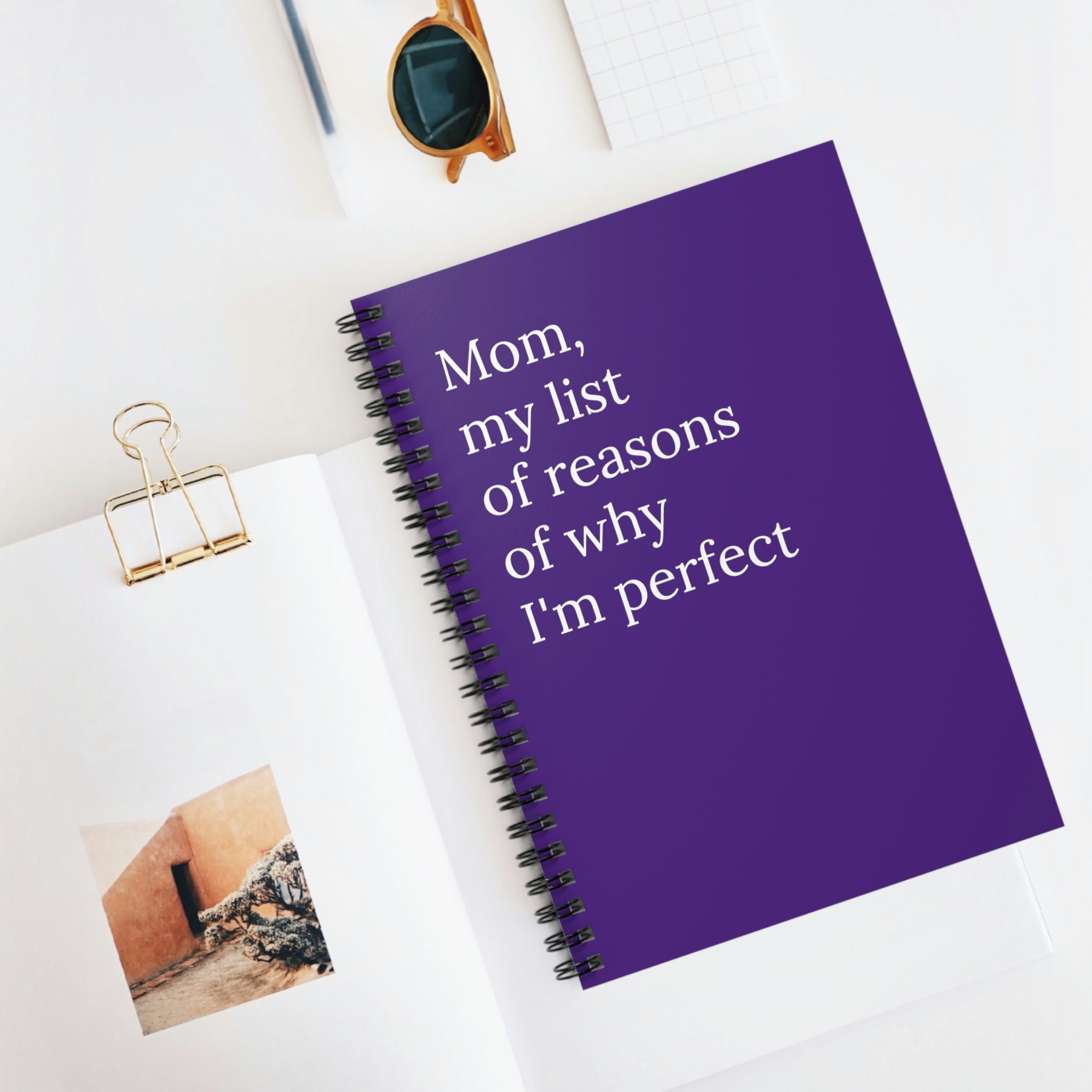 Mom, My List of Reasons Of Why Im Perfect Funny Notebook