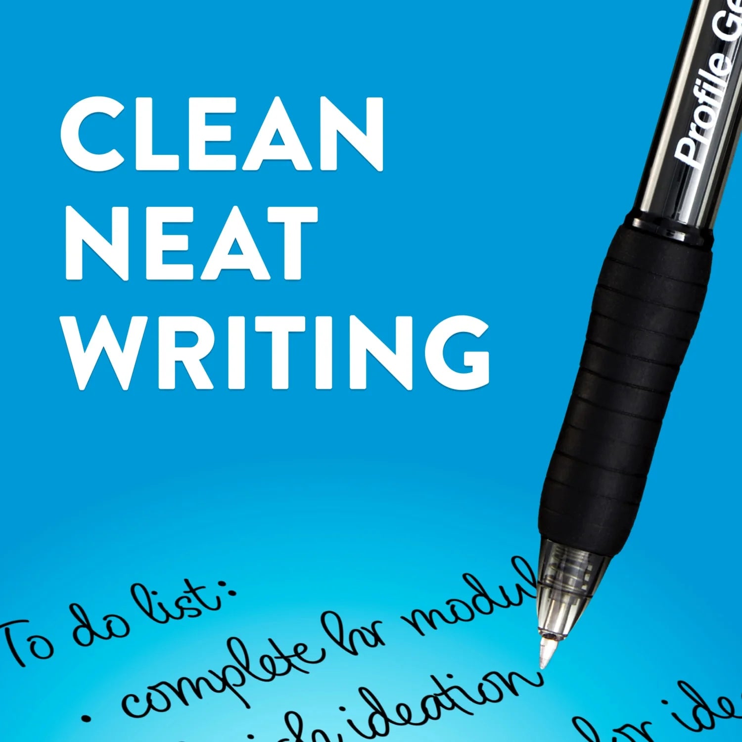 Profile Retractable Gel Pens, 0.7 Mm, Black, 4 Count