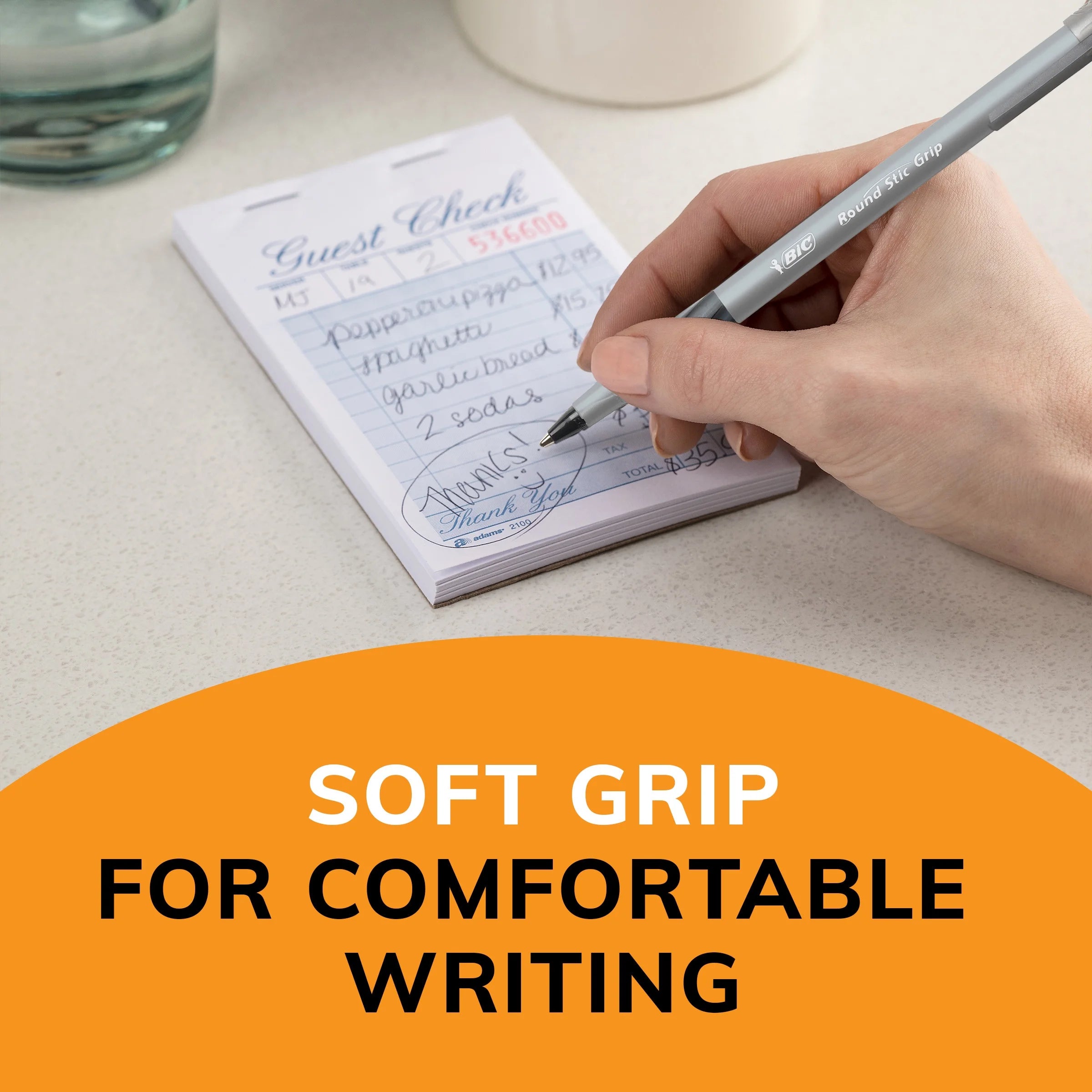 round Stic Xtra Comfort Ballpoint Pen, Bold Point, 1.2 Mm, Black Ink, 24 Count