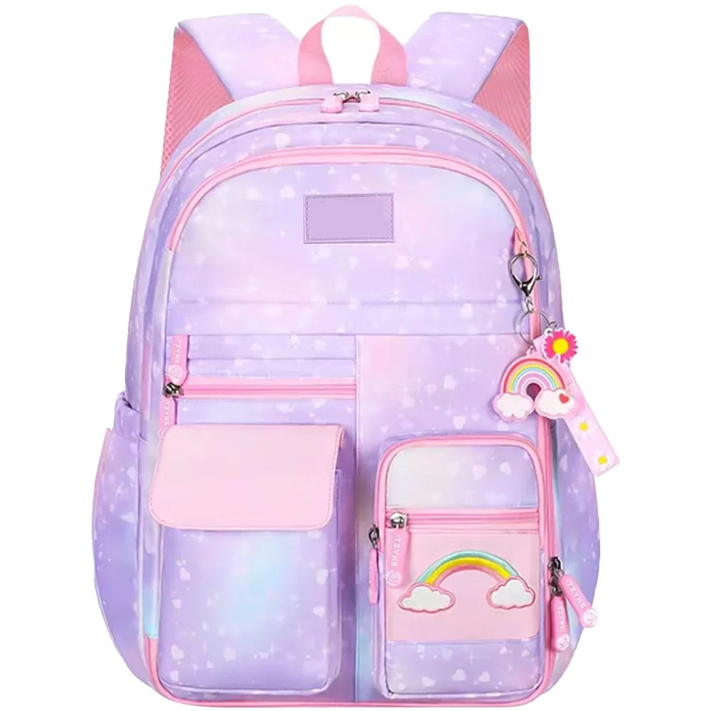 School Bag Backpacks for Girls,Shoulder Children School Bookbags for Kids,Primary School Season Gift,Purple