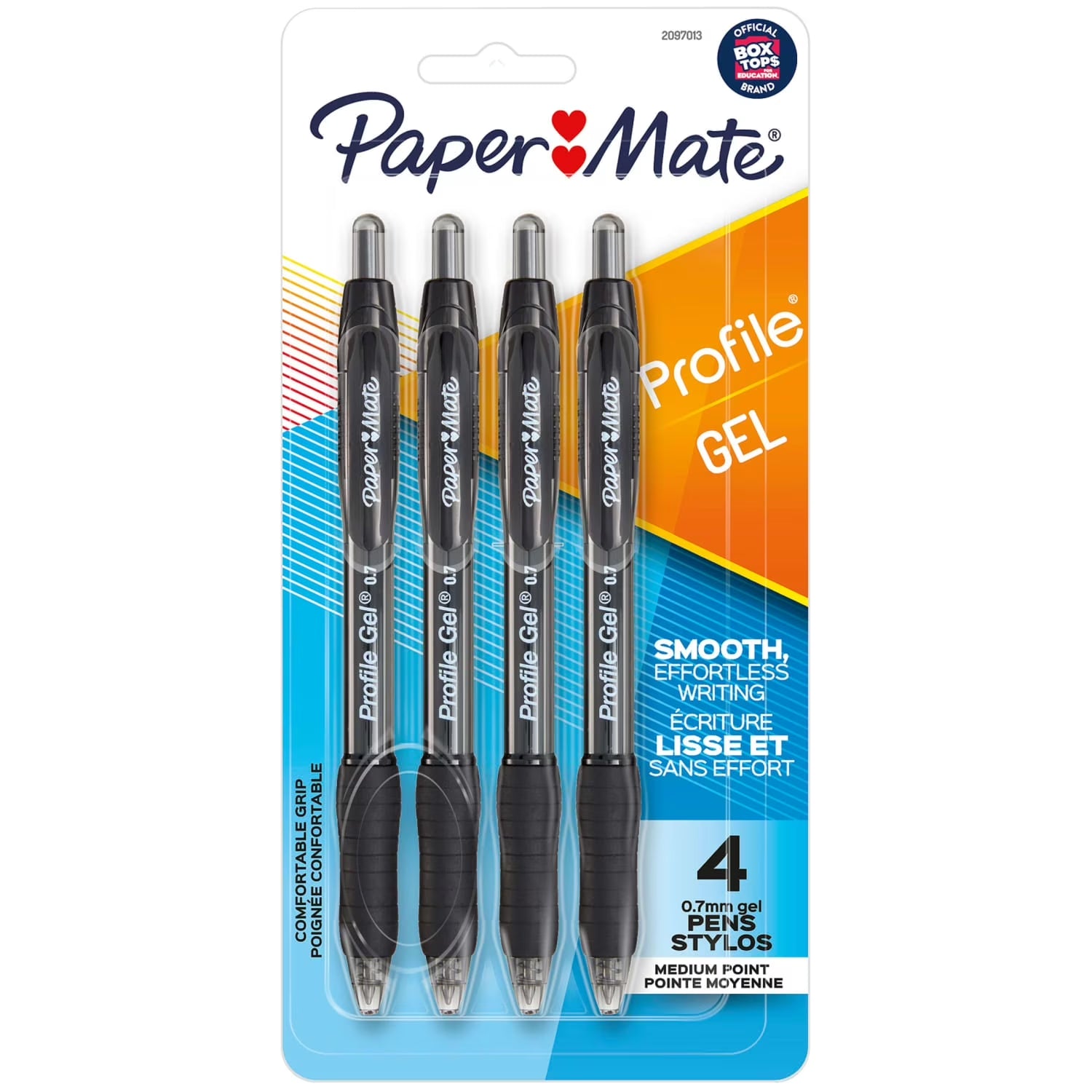 Profile Retractable Gel Pens, 0.7 Mm, Black, 4 Count