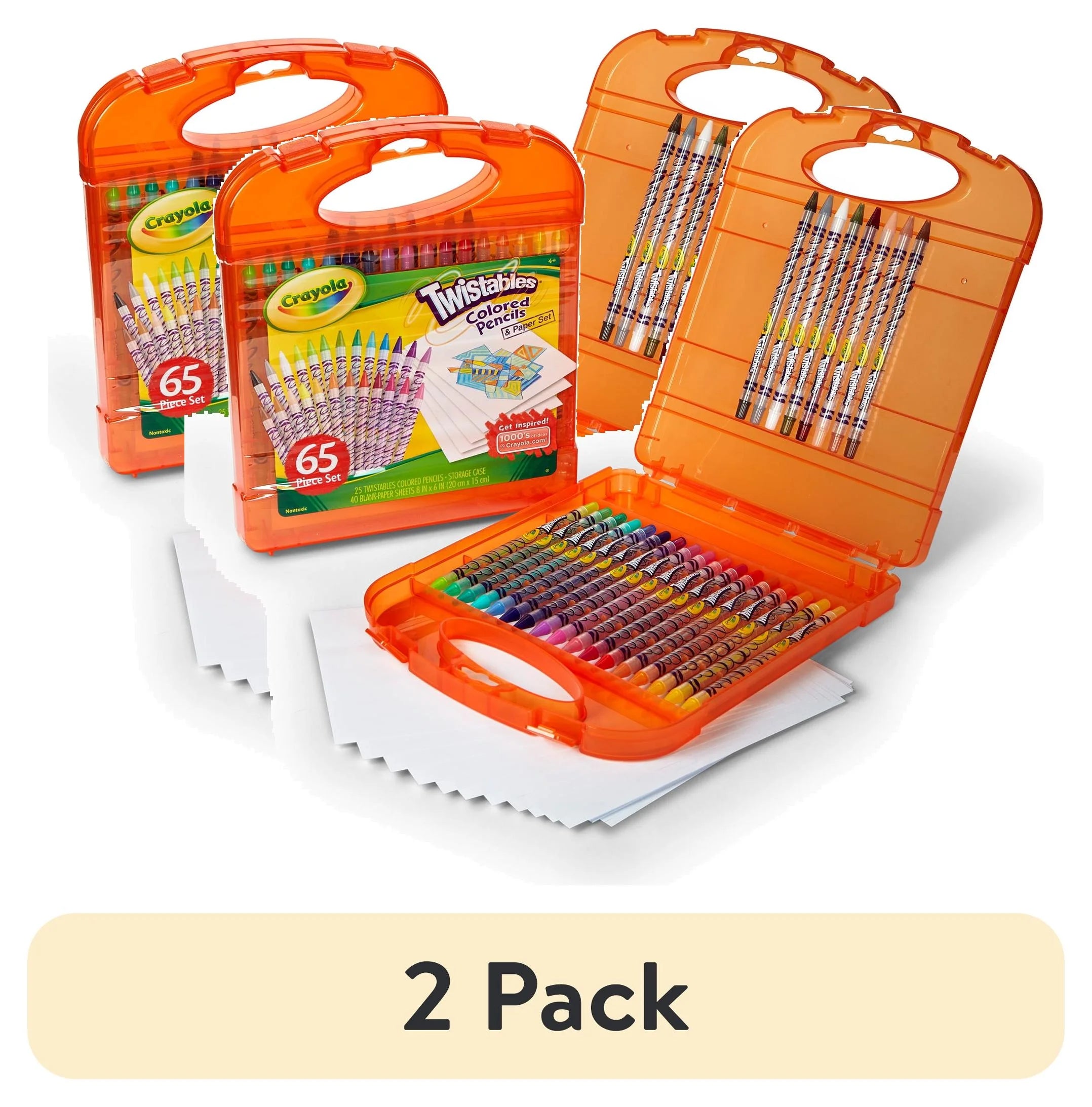 (2 Pack)  Twistables 25 Colored Pencils Set with Paper, Toys & Crafts, Art Set, Gift for Kids
