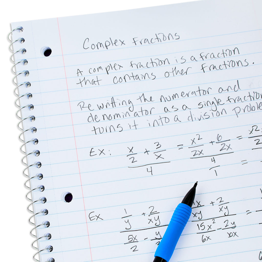 Wide Ruled 1-Subject Notebook, 8" X 10.5", Blue, 70 Sheets