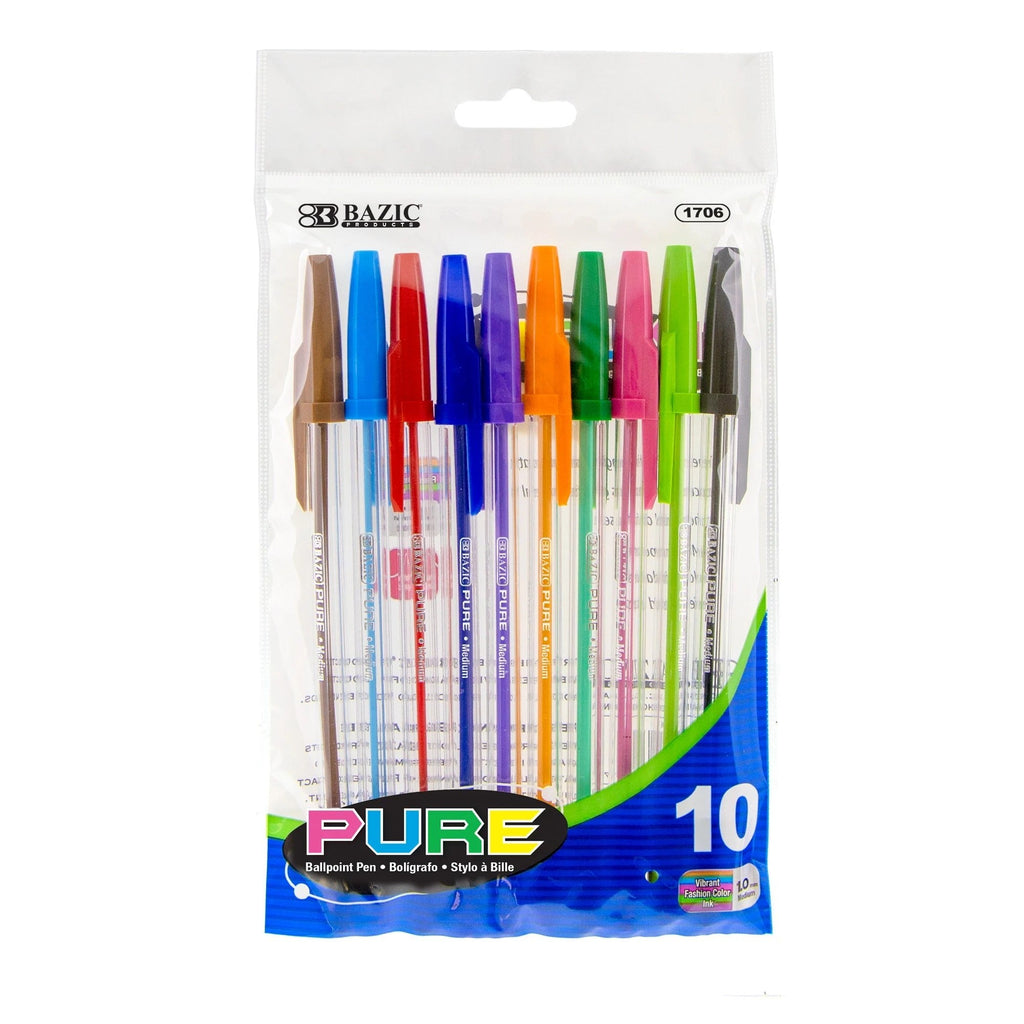 Pure Neon Color Stick Pen - 10 Pack