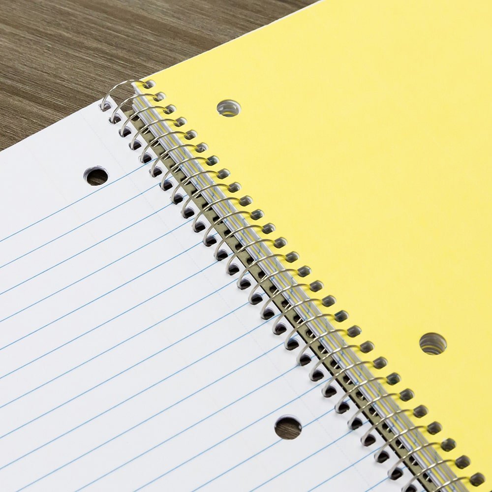 C/R 120 Ct. 3-Subject Spiral Notebook, College Ruled - Random Color