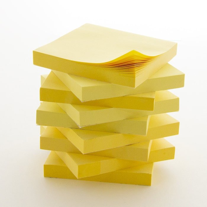 100 Ct. 3" X 3" Yellow Stick On Notes (12/Shrink) - Sticky Notes